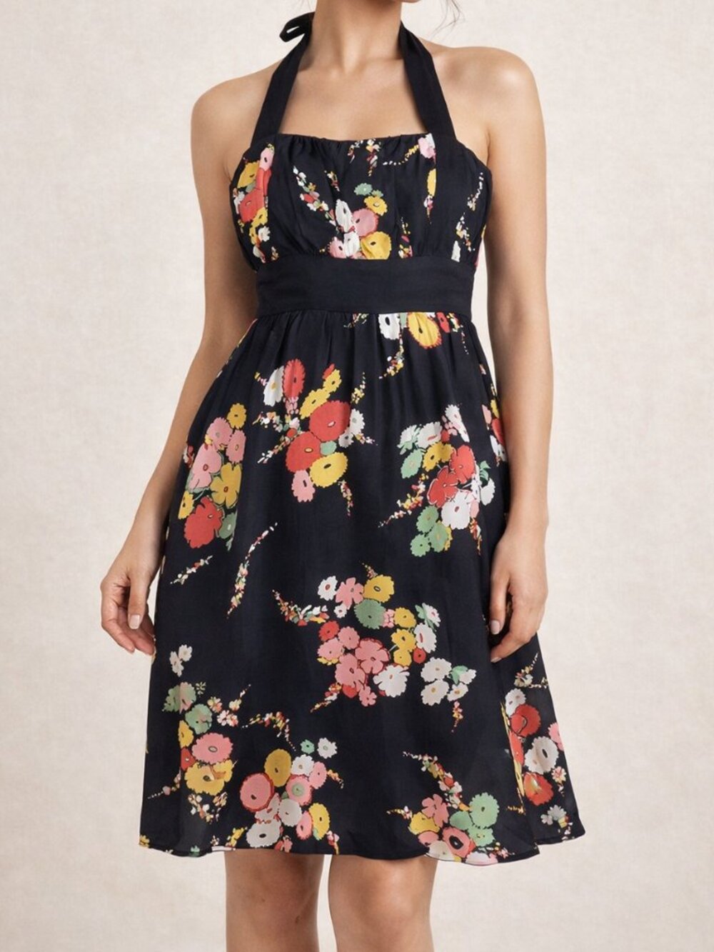 Moulinette Soeurs Silk Floral Halter Dress | Size 2